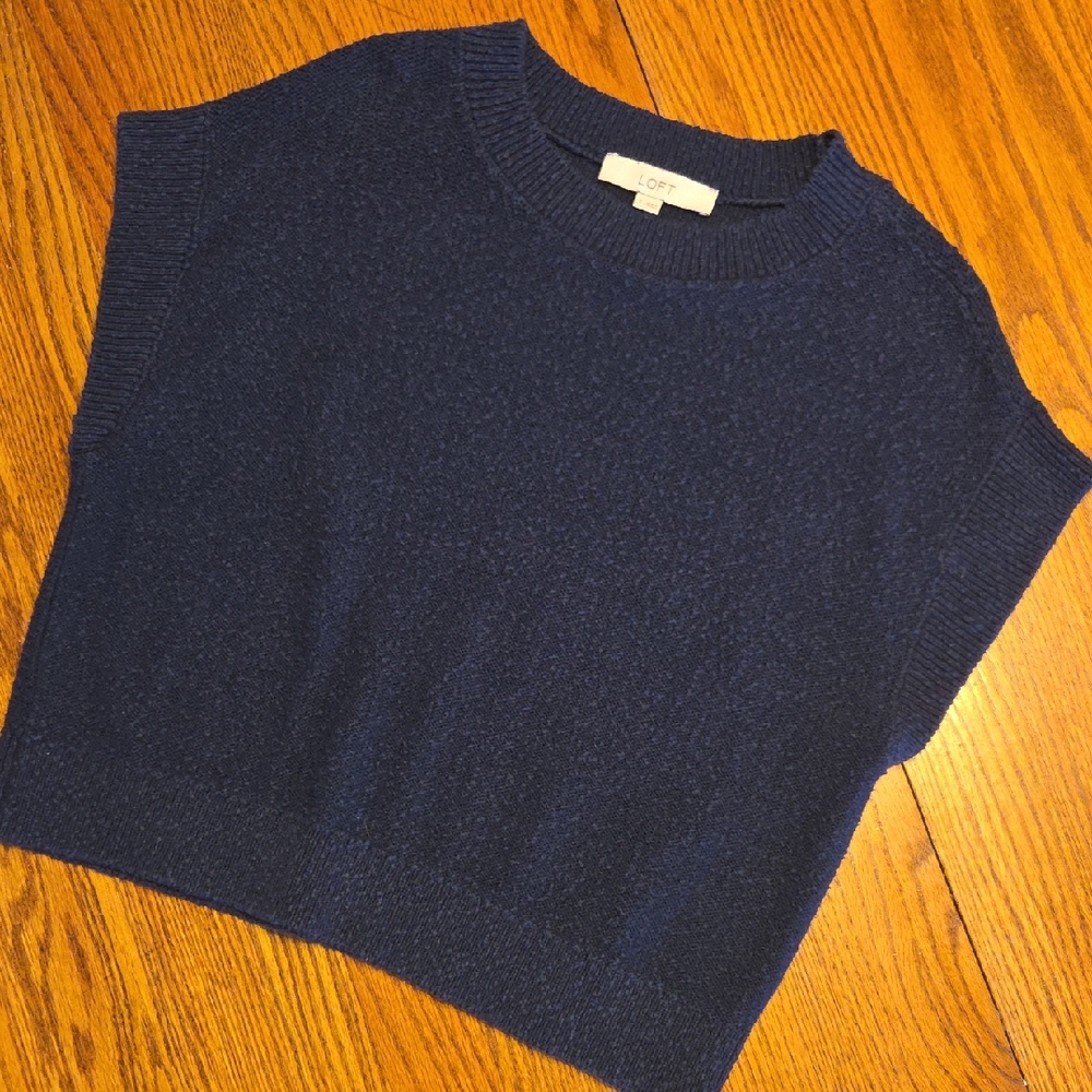 LOFT Deep Blue Knit Vest